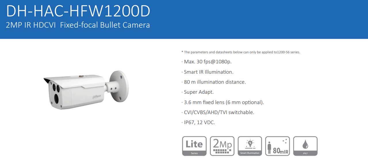 دوربین مداربسته داهوا بالت فلزی 1200dp 